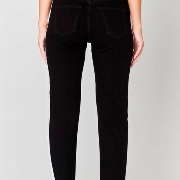 LF Carmar black and white zip up straight leg jean - Picture 5 of 7